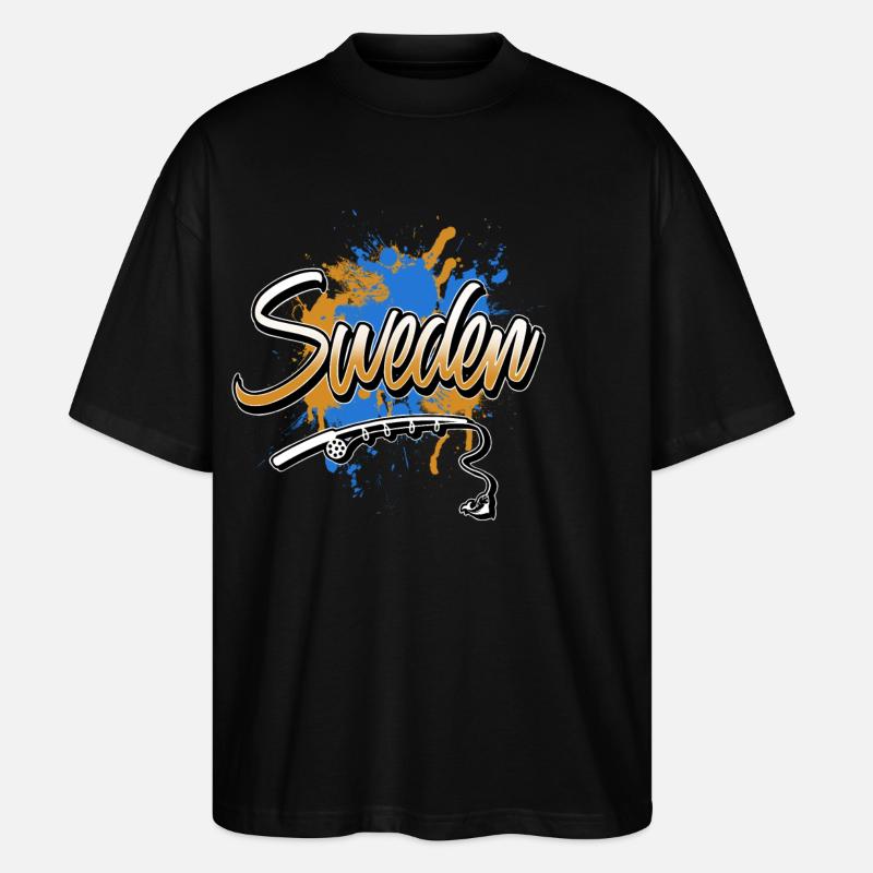 Suède Pêche Pêcheur Pêcheur - T-shirt bio Blaster 2.0 coupe oversize Stanley/Stella Unisexe - noir