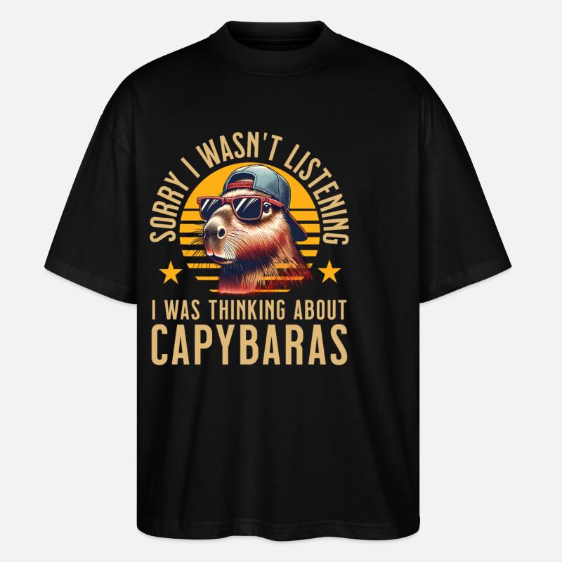 Capybara - Stanley/Stella Oversized Unisex Bio T-Shirt Blaster 2.0 - Schwarz