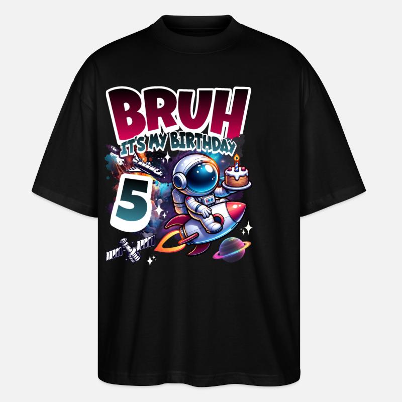 Astronaute 5e anniversaire Espace - T-shirt bio Blaster 2.0 coupe oversize Stanley/Stella Unisexe - noir