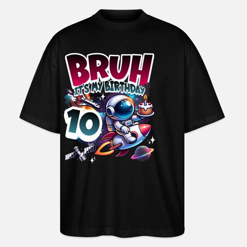 Astronaute 10e anniversaire Espace - T-shirt bio Blaster 2.0 coupe oversize Stanley/Stella Unisexe - noir