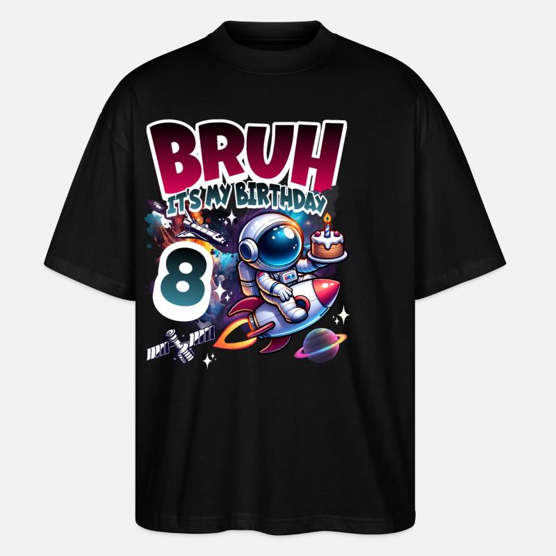 Astronaute 8e anniversaire Espace - T-shirt bio Blaster 2.0 coupe oversize Stanley/Stella Unisexe - noir