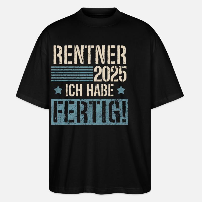 Rentner 2025 - Stanley/Stella Oversized Unisex Bio T-Shirt Blaster 2.0 - Schwarz
