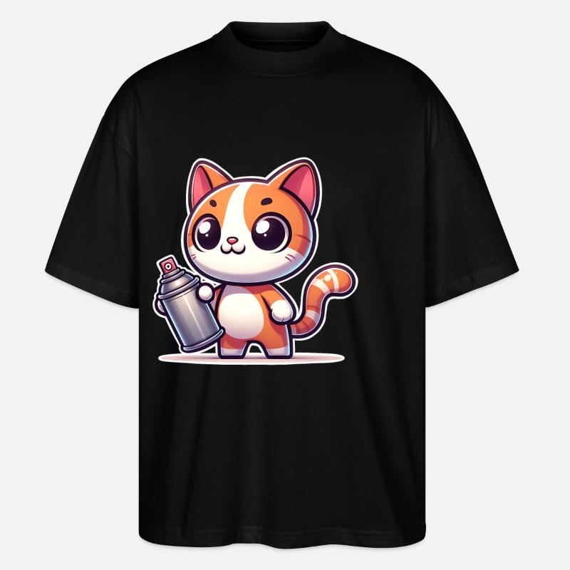 Kat graffiti - Stanley/Stella Oversize Unisex Øko T-shirt Blaster 2.0 - sort