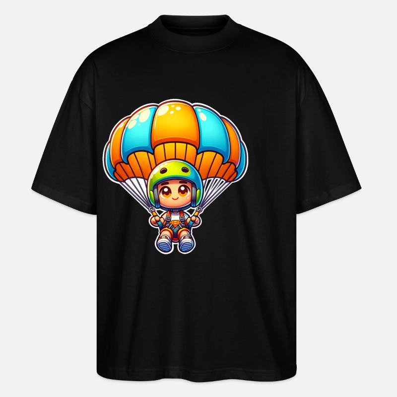 Fallschirm Skydiving - Stanley/Stella Oversized Unisex Bio T-Shirt Blaster 2.0 - Schwarz