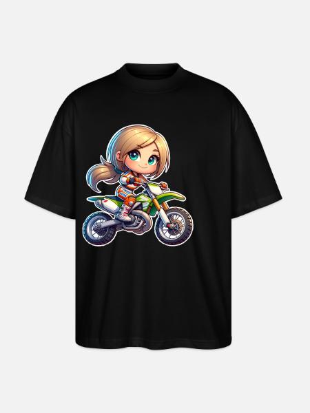 Motocross Women Girls Girl - Stanley/Stella Oversized Unisex Organic T-shirt Blaster 2.0 - black