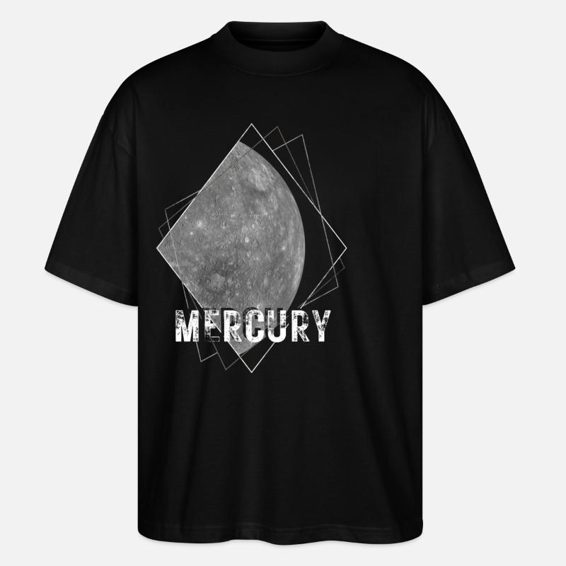 Mercure, planète, système solaire - T-shirt bio Blaster 2.0 coupe oversize Stanley/Stella Unisexe - noir