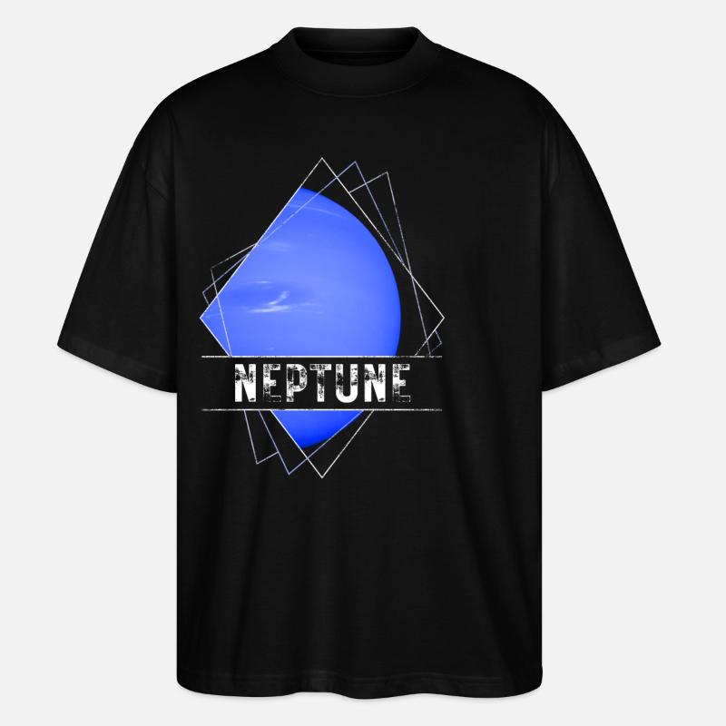 Neptun Planet - Stanley/Stella Oversized Unisex Bio T-Shirt Blaster 2.0 - Schwarz