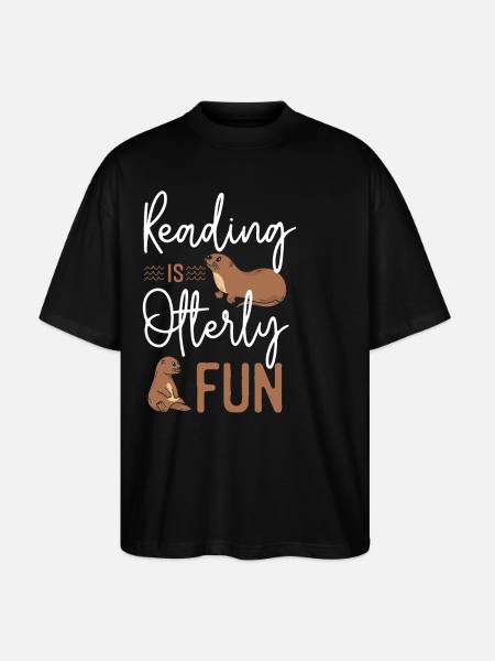 Otter Reading Teacher Literature - Stanley/Stella Oversized Unisex Organic T-shirt Blaster 2.0 - black