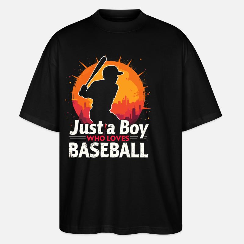 Baseball, Baseballspieler, Junge, Baseballer - Stanley/Stella Oversized Unisex Bio T-Shirt Blaster 2.0 - Schwarz