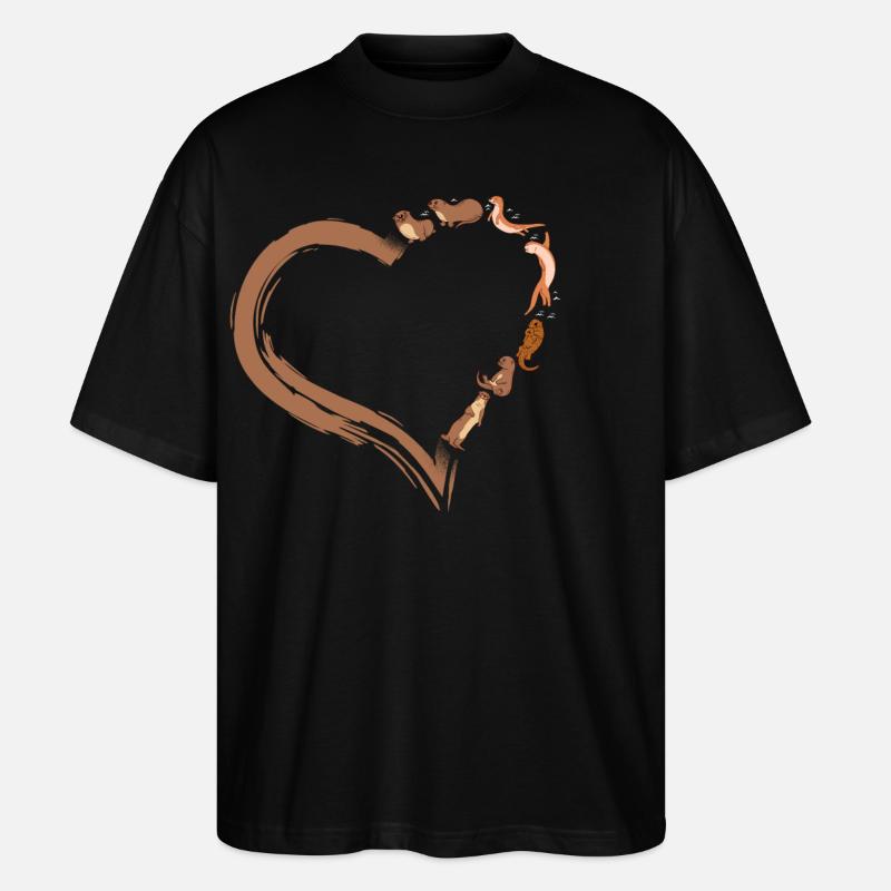 Otter Heart - Stanley/Stella Oversized Unisex Bio T-Shirt Blaster 2.0 - Schwarz