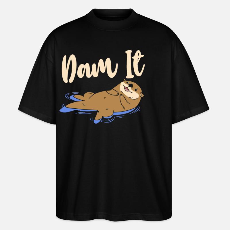 Otter Pun Dam It - T-shirt bio Blaster 2.0 coupe oversize Stanley/Stella Unisexe - noir