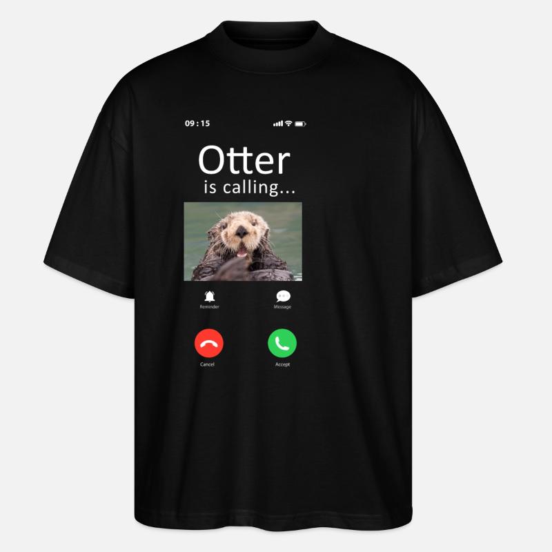 Otter Phone Display Otter Is - Stanley/Stella Oversized Unisex Bio T-Shirt Blaster 2.0 - Schwarz