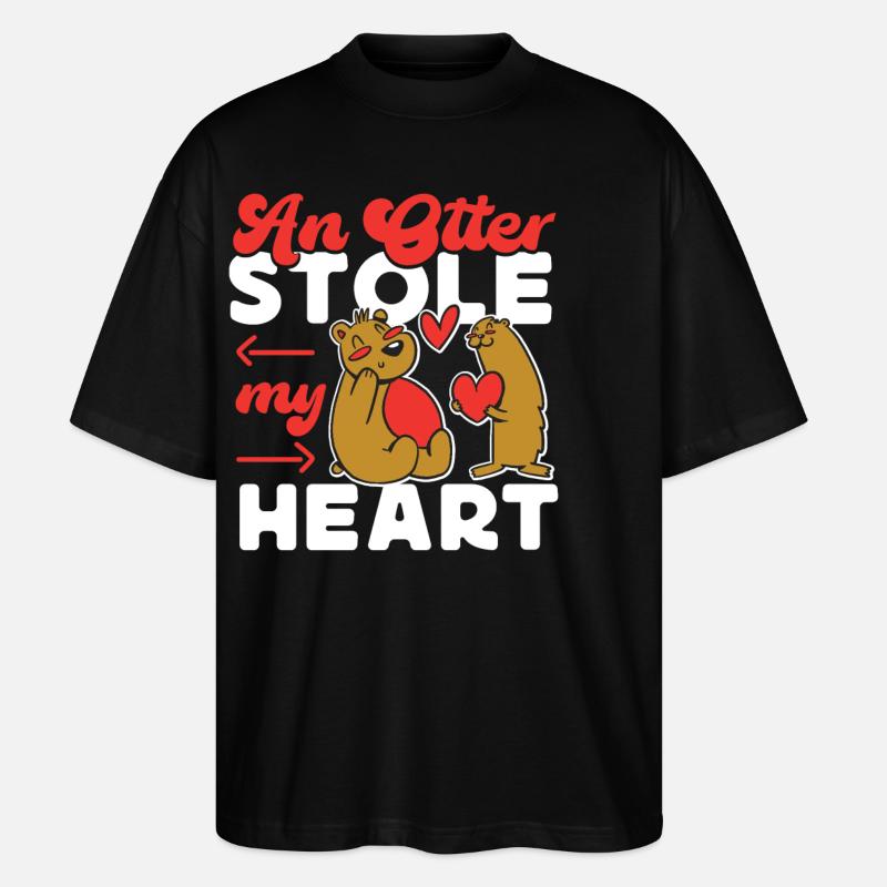 Loutre Saint-Valentin Une loutre - T-shirt bio Blaster 2.0 coupe oversize Stanley/Stella Unisexe - noir