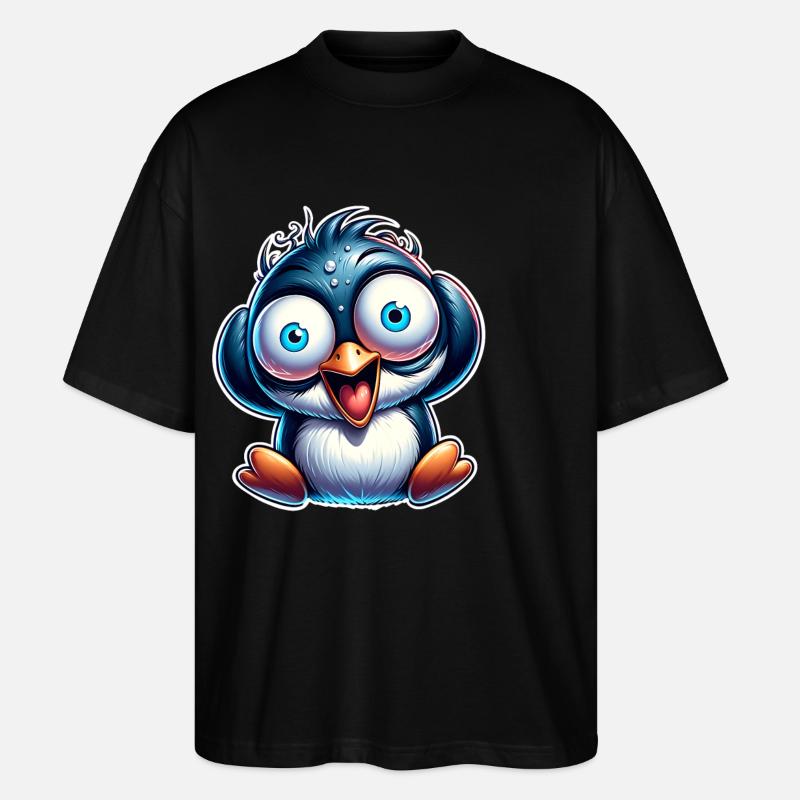Penguin Crazy - Stanley/Stella Oversized Unisex Organic T-shirt Blaster 2.0 - black