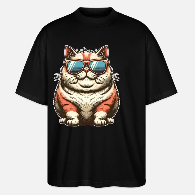 Gros chat frais - T-shirt bio Blaster 2.0 coupe oversize Stanley/Stella Unisexe - noir