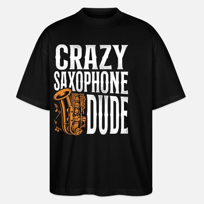 Saxophone Crazy Saxophone Dude - Stanley/Stella Oversized Unisex Bio T-Shirt Blaster 2.0 - Schwarz