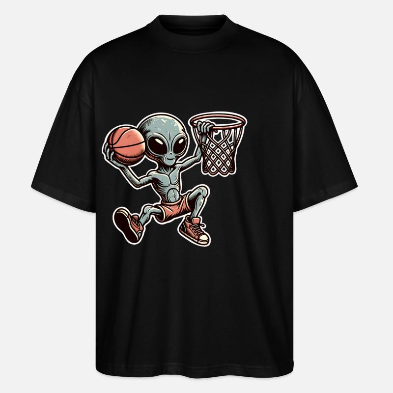Basketball Dunking Alien - T-shirt bio Blaster 2.0 coupe oversize Stanley/Stella Unisexe - noir