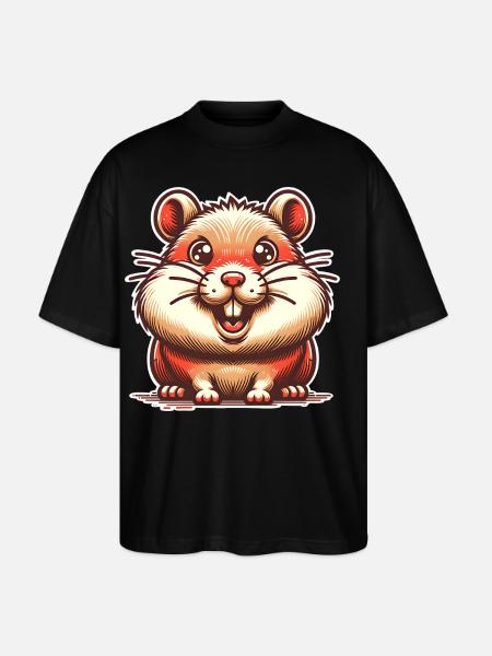 Chomik - Ekologiczne Koszulka Oversize Unisex Stanley/Stella Blaster 2.0 - czarny
