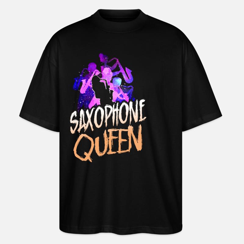 Saxophone Saxophone Queen - Stanley/Stella Oversized Unisex Bio T-Shirt Blaster 2.0 - Schwarz