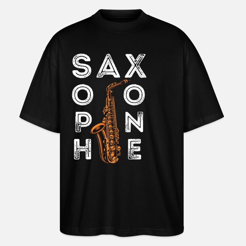 Saxophone Saxophone - Stanley/Stella Oversized Unisex Bio T-Shirt Blaster 2.0 - Schwarz