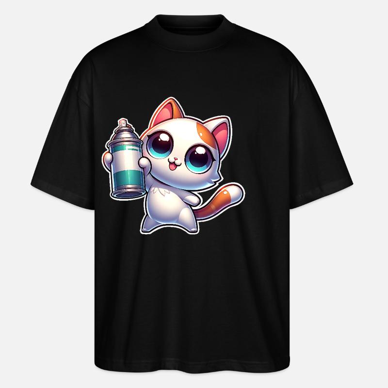 Chat Spray Peut Graffiti - T-shirt bio Blaster 2.0 coupe oversize Stanley/Stella Unisexe - noir