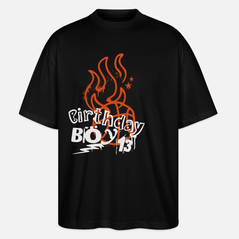 Basket-ball 13e anniversaire Basketteur - T-shirt bio Blaster 2.0 coupe oversize Stanley/Stella Unisexe - noir