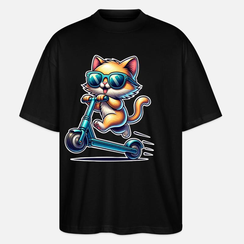 E-Scooter E-Scooter Katt Scooter - Ekologisk Oversized T-shirt Unisex Stanley/Stella Blaster 2.0 - svart