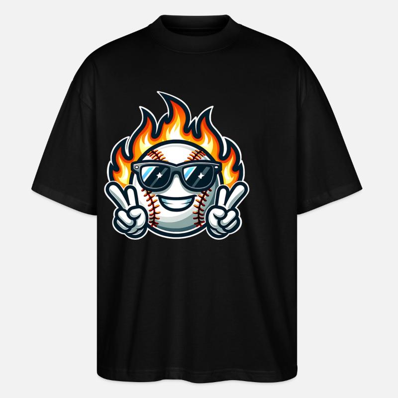 Flammes de baseball - T-shirt bio Blaster 2.0 coupe oversize Stanley/Stella Unisexe - noir