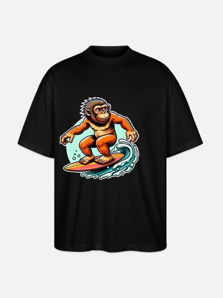 Neanderthal surfers surfers - Stanley/Stella Oversized Unisex Organic T-shirt Blaster 2.0 - black