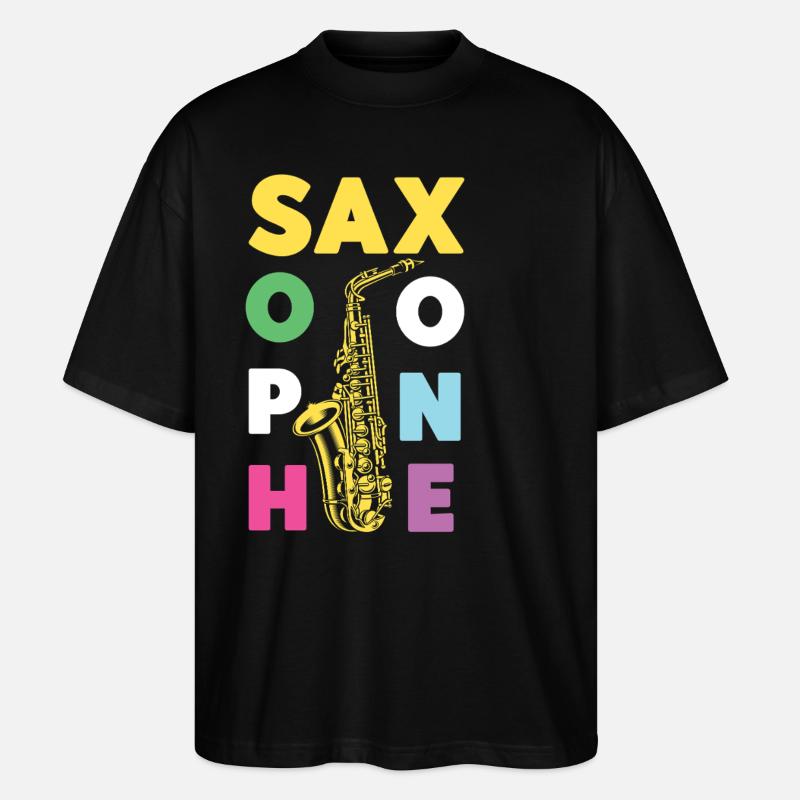 Saxophone Saxophone - Stanley/Stella Oversized Unisex Bio T-Shirt Blaster 2.0 - Schwarz