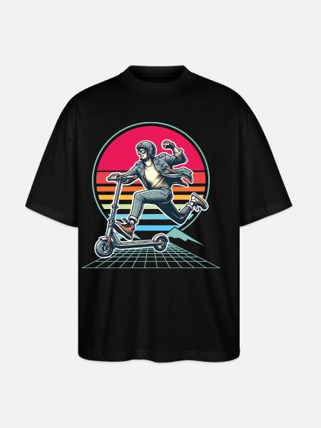 E-Scooter E-Roller Scooter - Stanley/Stella Oversized Unisex Organic T-shirt Blaster 2.0 - black