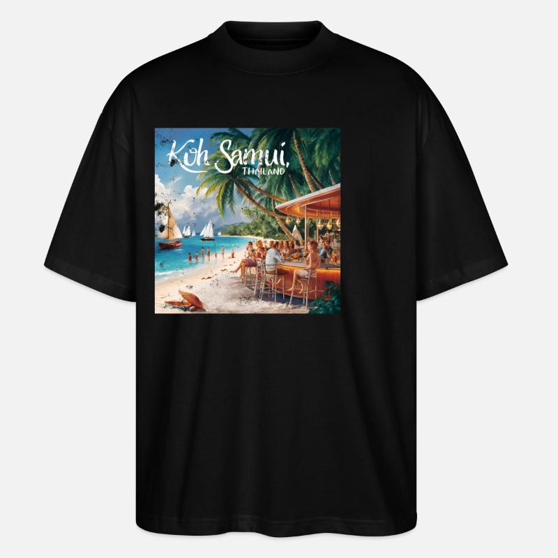 Koh Samui, Thaïlande - T-shirt bio Blaster 2.0 coupe oversize Stanley/Stella Unisexe - noir