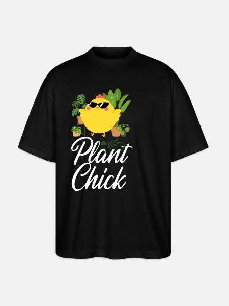 Planteelsker Hagearbeid Kyllingjente - Stanley/Stella Blaster 2.0 Økologisk Oversized Unisex T-skjorte - svart