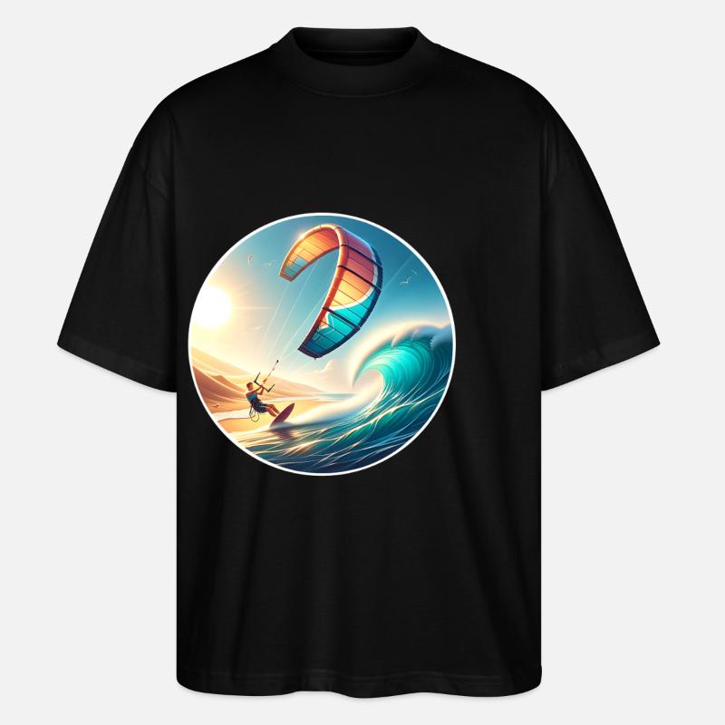 Kitesurf Kitesurfer Kiteboard - T-shirt bio Blaster 2.0 coupe oversize Stanley/Stella Unisexe - noir