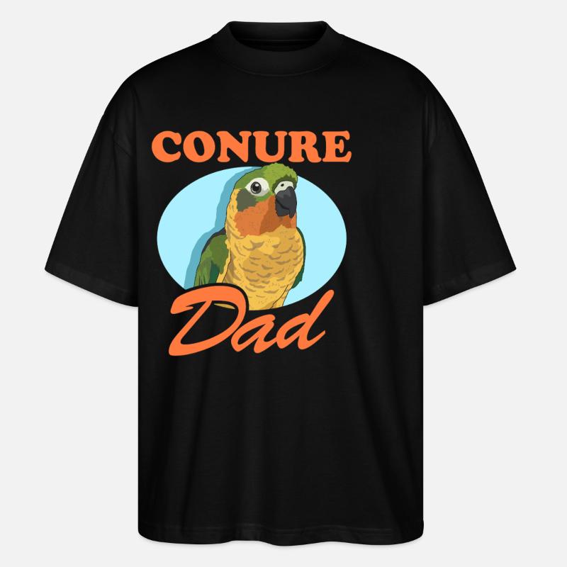 Conure Dad Papageien Conures Geschenk - Stanley/Stella Oversized Unisex Bio T-Shirt Blaster 2.0 - Schwarz