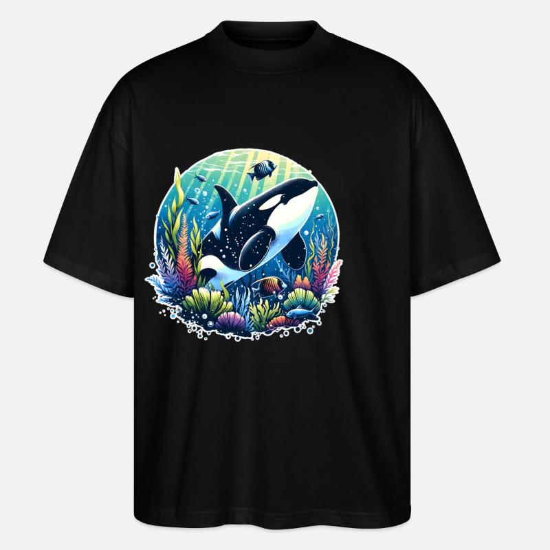 Orca Schwertwal - Stanley/Stella Oversized Unisex Bio T-Shirt Blaster 2.0 - Schwarz
