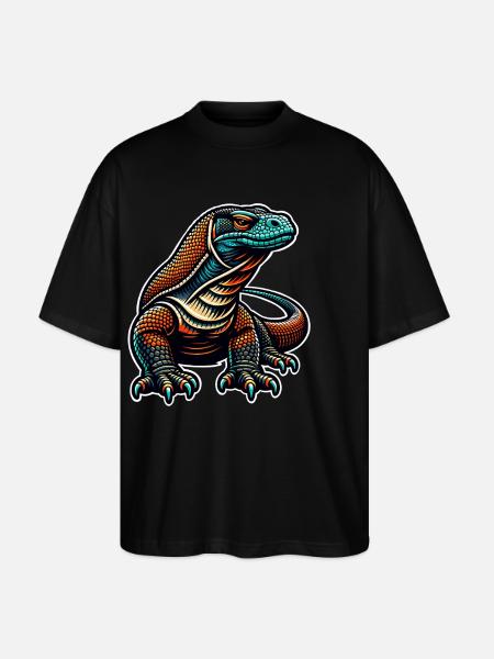Komodo Dragon - Stanley/Stella Oversized Unisex Organic T-shirt Blaster 2.0 - black