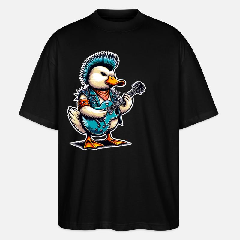 Duck Rock and Roll Guitariste - T-shirt bio Blaster 2.0 coupe oversize Stanley/Stella Unisexe - noir