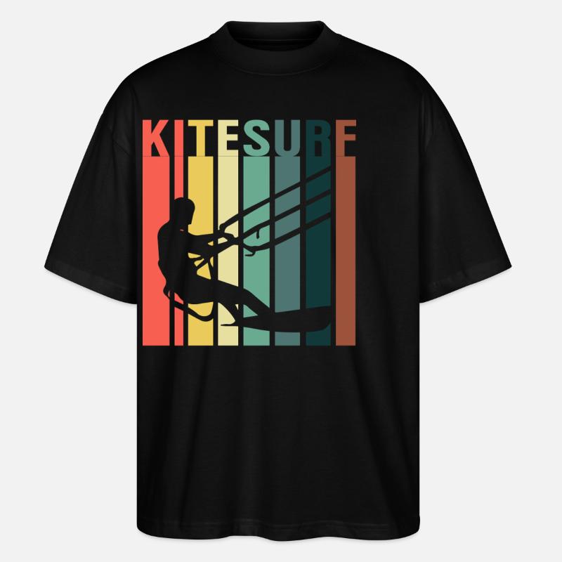 Kitesurfer Kiteboard Kitesurfen Kitesurf - Stanley/Stella Oversized Unisex Bio T-Shirt Blaster 2.0 - Schwarz
