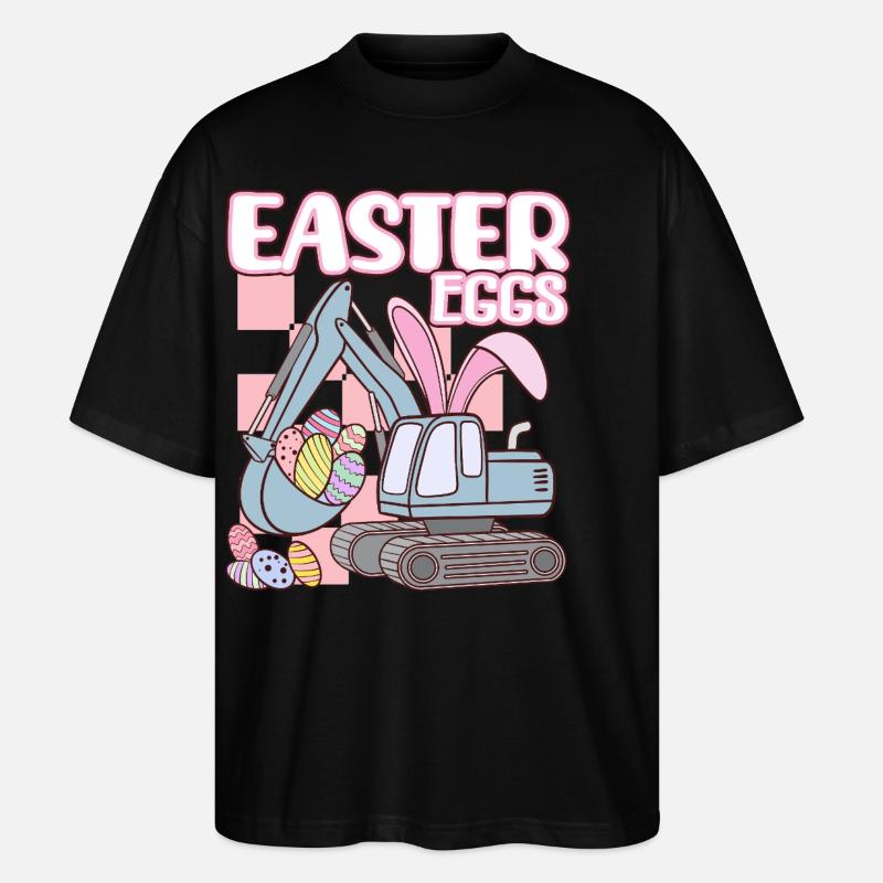 Oeufs de Pâques - T-shirt bio Blaster 2.0 coupe oversize Stanley/Stella Unisexe - noir