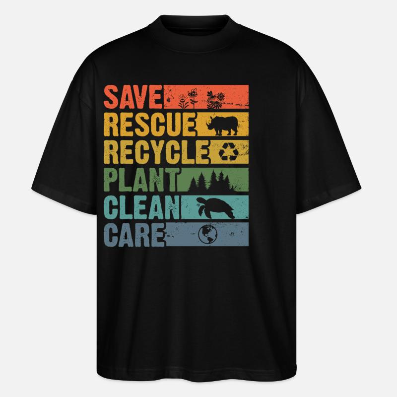 Earth Day - Stanley/Stella Oversized Unisex Bio T-Shirt Blaster 2.0 - Schwarz