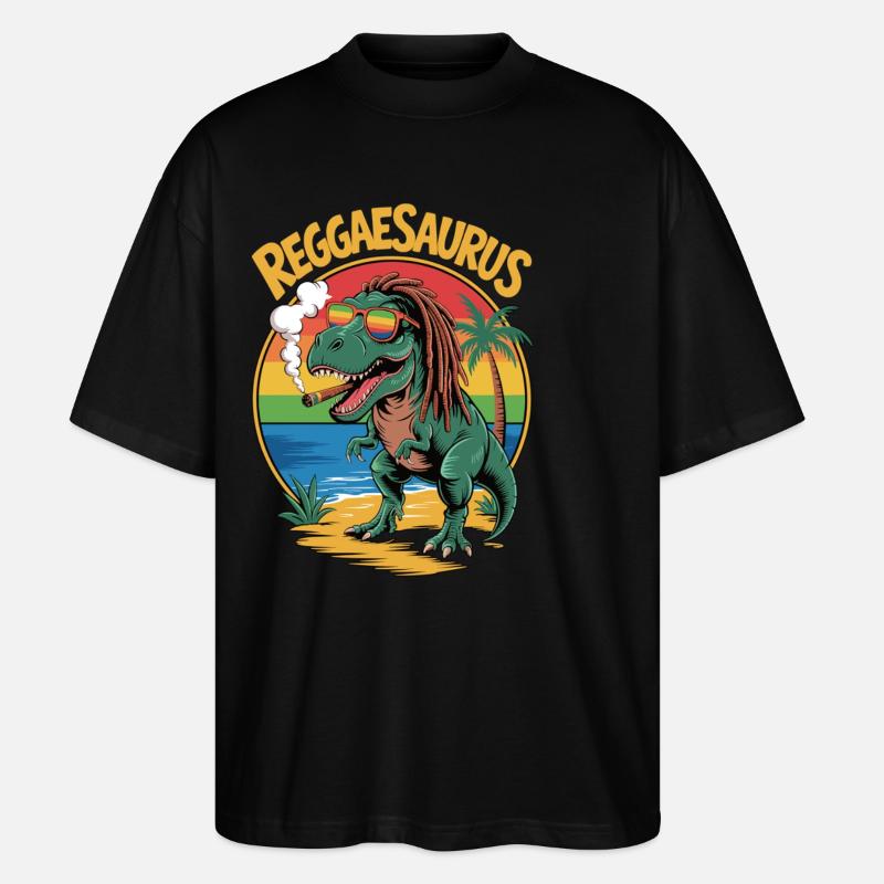 Reggaesaurus - T-shirt bio Blaster 2.0 coupe oversize Stanley/Stella Unisexe - noir