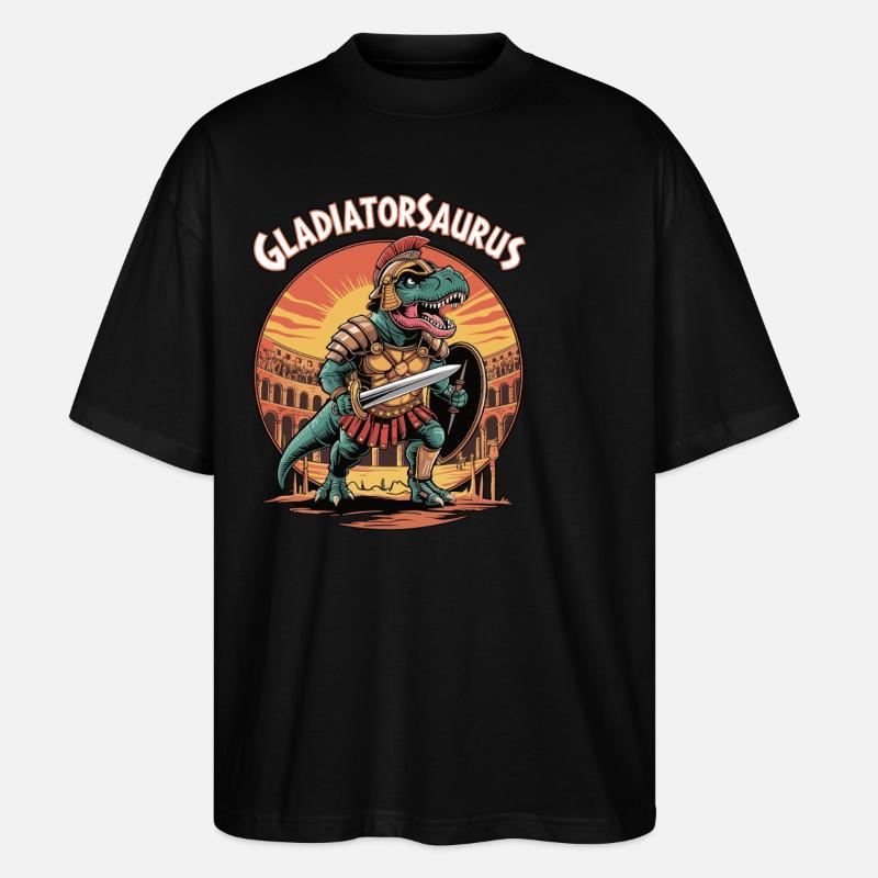 Gladiatorsaurus - Stanley/Stella Oversized Unisex Organic T-shirt Blaster 2.0 - black