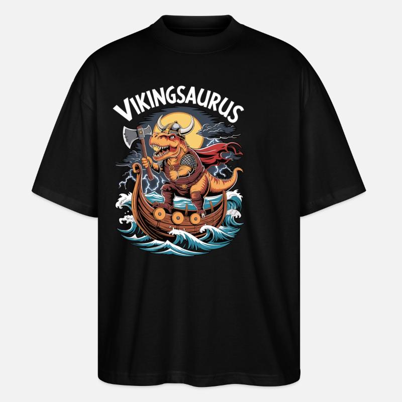 Vikingsaurus - Stanley/Stella Oversized Unisex Bio T-Shirt Blaster 2.0 - Schwarz