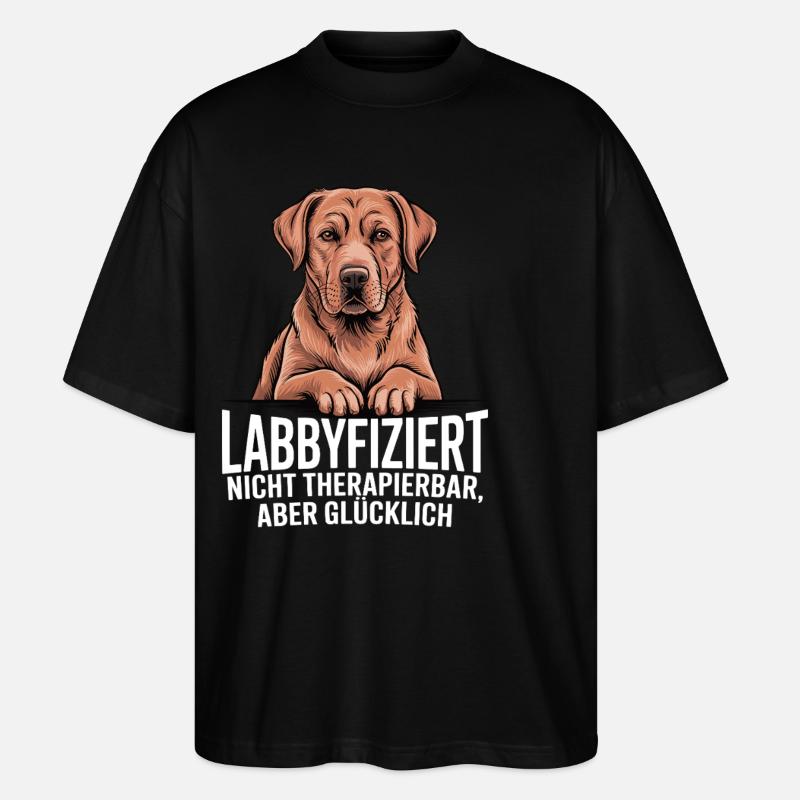 Labbyfiziert Foxred Labrador - Stanley/Stella Oversized Unisex Bio T-Shirt Blaster 2.0 - Schwarz
