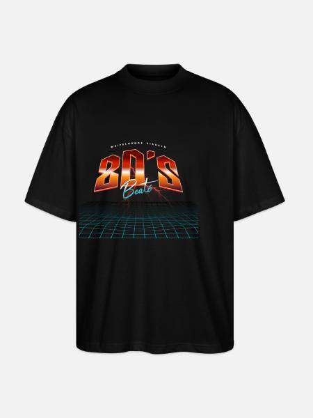 Neon Synthwave 80s Beats - Stanley/Stella Oversized Unisex Organic T-shirt Blaster 2.0 - black