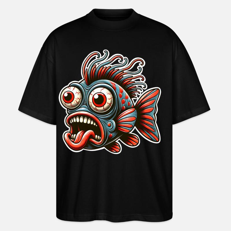 Fisch Crazy - Stanley/Stella Oversized Unisex Bio T-Shirt Blaster 2.0 - Schwarz