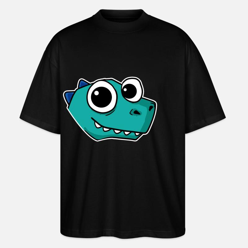 Dino Dinosaur Head - Stanley/Stella Oversized Unisex Organic T-shirt Blaster 2.0 - black