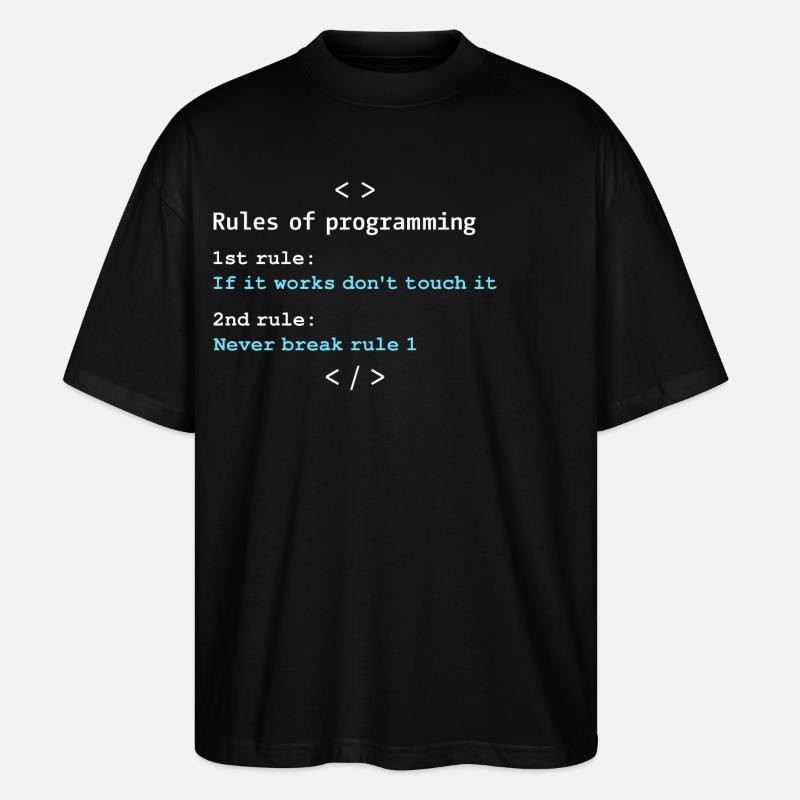 Règles de programmation - T-shirt bio Blaster 2.0 coupe oversize Stanley/Stella Unisexe - noir