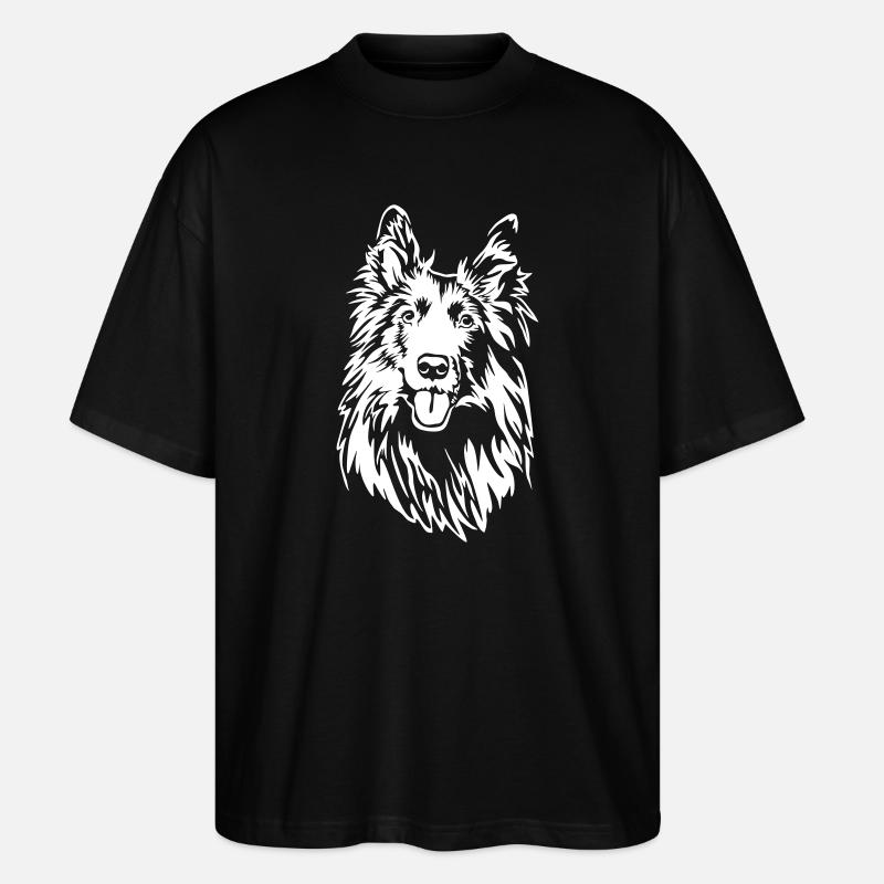 Groenendael head "Black Edition" - Stanley/Stella Oversized Unisex Organic T-shirt Blaster 2.0 - black